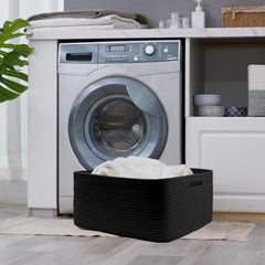 COMFY-HOMI baby nursery storage basket demonstrates gentle, safe toy and blanket storage.