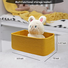 COMFY-HOMI baby-safe cotton rope basket protects toys with soft, durable material.