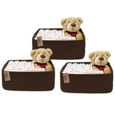 COMFY-HOMI storage baskets show rectangular cotton rope design for organized playrooms.