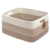 COMFY-HOMI cotton rope basket 17in x 13in x 7.5in with handles for shelf organization
