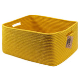 COMFY-HOMI cotton rope basket front view shows warm woven texture for stylish storage.