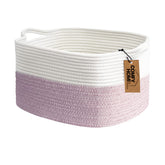 COMFY-HOMI cotton rope basket front view for tidy shelf storage and easy access