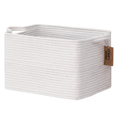COMFY-HOMI cotton rope basket with handles on shelf for easy organization and grip