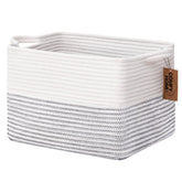 COMFY-HOMI cotton rope basket on a shelf for quick organized storage.