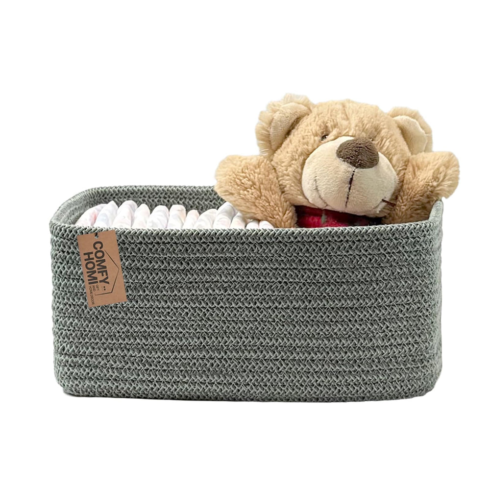 COMFY-HOMI gift-bag-ready cotton rope storage basket green for clutter-free gifting