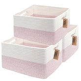 COMFY-HOMI large storage baskets three-pack on a shelf for organized toy and blanket storage.