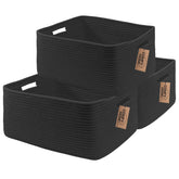 COMFY-HOMI large storage basket with woven rope texture for toy storage and blanket organization