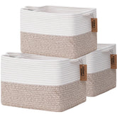 COMFY-HOMI rope basket on a shelf for tidy storage.
