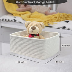 COMFY-HOMI storage basket on shelf demonstrates rectangular capacity for toys.