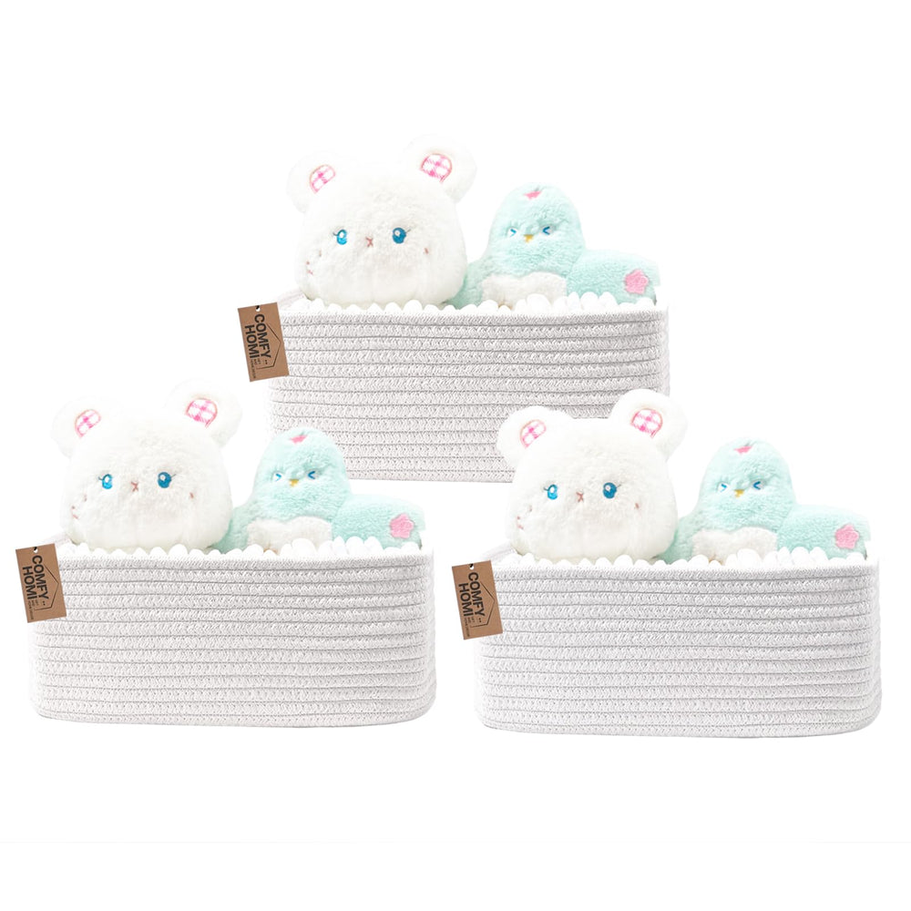 COMFY-HOMI storage baskets rectangular design ideal for neater shelves and toy organization.
