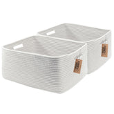 COMFY-HOMI storage baskets front view in white for organized spaces.