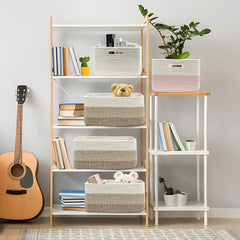 COMFY-HOMI woven rope texture basket closeup highlights soft, durable decorative storage