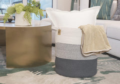 COMFY-HOMI rope basket highlights natural materials ideal for toy and blanket storage.