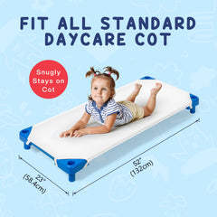 Comfyanno cot sheets with reinforced elastic corners stay in place throughout sleep.