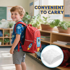 Comfyanno nap mat on cot stack illustrates easy stacking and space efficiency.