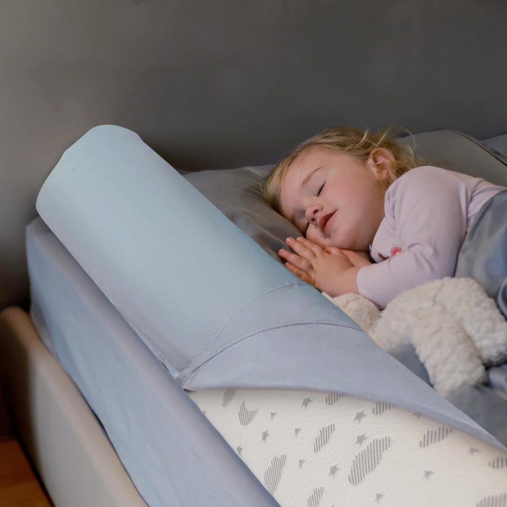 ComfyBumpy bed bumper on a toddler bed provides snug, safer sleep.