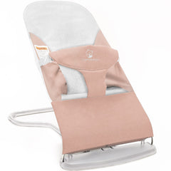 ComfyBumpy Ergonomic Baby Bouncer Seat demonstrates secure seating for newborns.