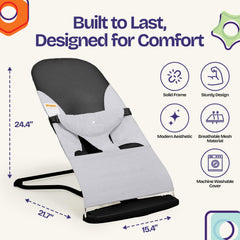 ComfyBumpy folded bouncer with travel carry case for easy transport