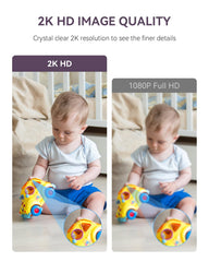 Comfyer 360 pan-tilt monitor covers every angle to monitor rooms for babies and pets.