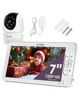 Comfyer baby monitor 7-inch display shows crisp live video for quick room checks.