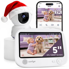 Comfyer Hybrid Video Monitor front view showing compact nursery-ready design for easy setup