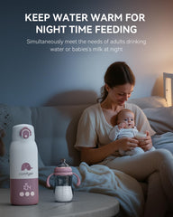 Comfyer bottle warmer with long-lasting battery for multiple uses between charges.