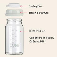 COMI gray lids for bottle β secure closure and easy stacking with the four-pack.