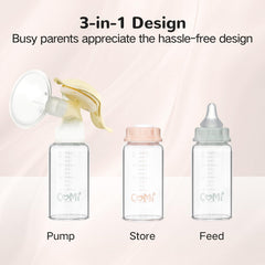 COMI standard-neck bottle compatible with Medela pumps for convenient pumping