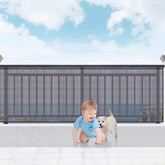 COMIKO Banister Guard material close-up highlights heavy-duty fabric and reinforced mesh for durability.