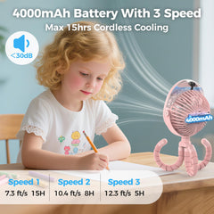 COMLIFE 3-speed quiet breeze offers nap-friendly outdoor cooling.
