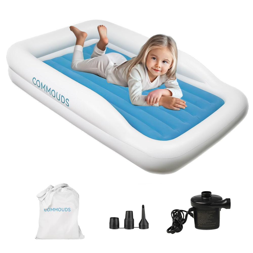 COMMOUDS portable toddler bed inflated for travel-ready comfort during naptime