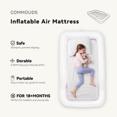COMMOUDS toddler bed fully inflated shows sturdy base for reliable rest