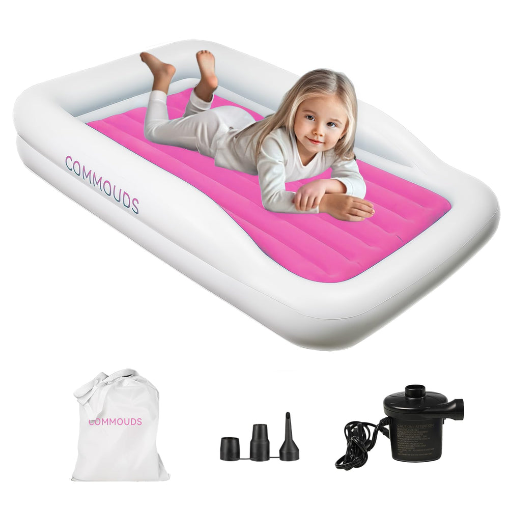 COMMOUDS toddler travel bed inflating with pump for quick setup on trips
