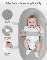 COMOMY safety belt on changing pad to secure baby during diapering