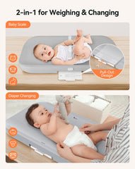 COMOMY changing pad-scale side view shows non-slip base for stable baby changes