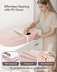 COMOMY baby changing pad vegan leather soft-touch exterior for baby comfort