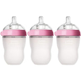 Comotomo natural feel bottle pink 8 oz pack for smoother feeding