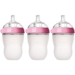 Comotomo natural feel bottle pink 8 oz pack for smoother feeding