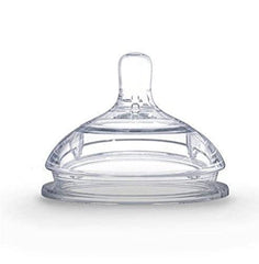 Comotomo slow-flow closeup shows natural shape ideal for breastfed babies.