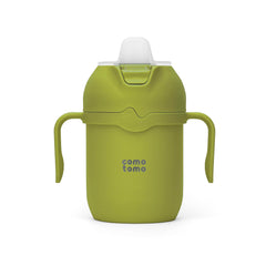 Comotomo Toddler Tumbler 8oz with insulated spout showing easy sipping for kids