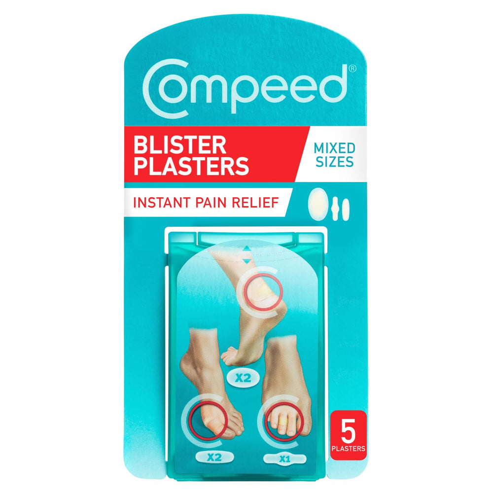 Compeed blister mixed pack AW17 white front view; discreet, comfortable patches for everyday wear