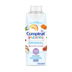 Compleat Pediatric 0.6mL bottle close-up for easy real-food nutrition on the go.