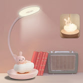 CompraFun kids desk lamp pink with rabbit design for cozy study lighting