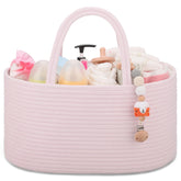 COMSE Baby Diaper Caddy front view in light pink for quick diaper changes