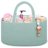 COMSE diaper caddy front view shows portable nursery storage for busy parents