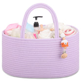 COMSE diaper caddy purple front view shows quick-access storage for diapers and wipes.