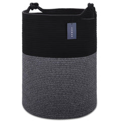 COMSE extra large blanket basket closeup weave showing sturdy cotton rope storage.