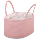 COMSE large diaper caddy organizer in dusty pink offering ample storage for baby essentials.