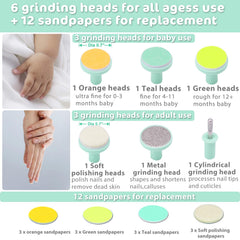 Consevisen grinding heads set with six heads for newborns to adults.