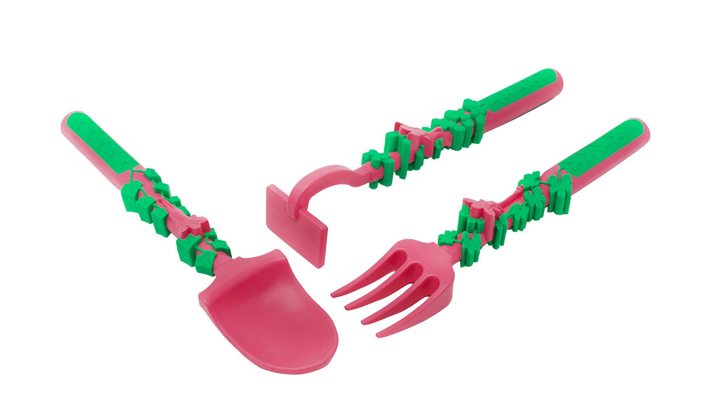 Constructive Eating fork in action supports independent feeding and fine motor skills.